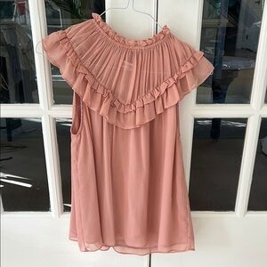 Elegant Blush Ruffled Blouse - pale pink🌿